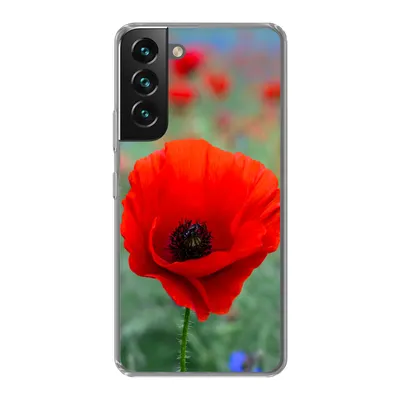 Produktbild von MuchoWow® Handyhülle Schutzhülle Hülle für Samsung Galaxy S22 Plus Lila und rote Mohnblumen auf einer Wiese Silikon Softcase Handy Hülle - Schutzabdeckung