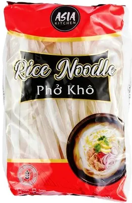 Immagine prodotto di Asia Kitchen | Tagliatelle di riso 10 mm - 400 g - Tagliatelle vietnamite - Senza glutine - Ideali per il Pad Thai