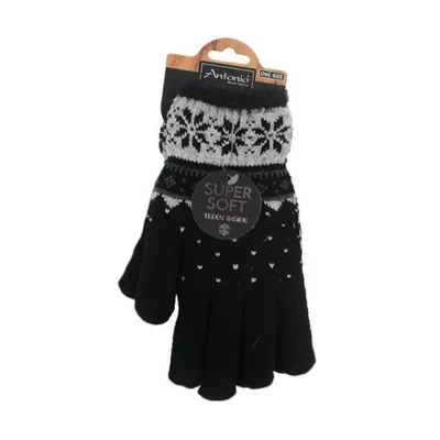 schwarze Winterhandschuhe