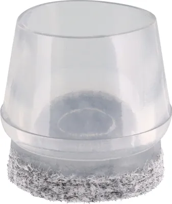Produktbild von WAGNER Kappen für Stahlrohr rund 4tlg. - Ø 16-19 / 17-22 x 19 mm, Abrieb Filz 9 mm, Kunststoff transparent - 15055999