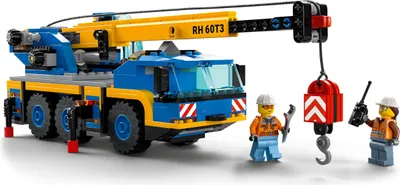 Produktbild von LEGO 60324 City Geländekran, Mobilkran, LKW-Spielzeug, Kinderspielzeug für Jungen und Mädchen ab 7 Jahren, Baufahrzeug Bauset