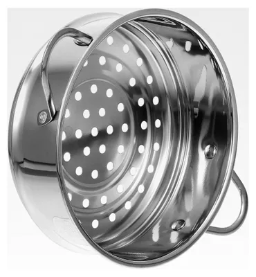 Produktbild von Dampfgarer aus 304 Edelstahl, Dampfkorb 16 cm mit Griffen, rostfrei, vielseitiger Gemüsedämpfer für eine gesunde Küche