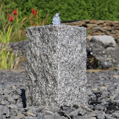 Produktbild von CLGarden Quellstein Brunnen GS30 klein für Garten Set Granit Säule Gartenbrunnen Vorgarten Stein Springbrunnen mit LED-Beleuchtung