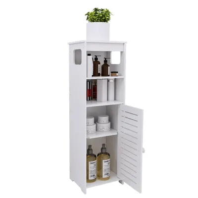 Produktbild von Badezimmerschrank mit 1 Tür 2 offenes Fach 22x20x75cm Weiß