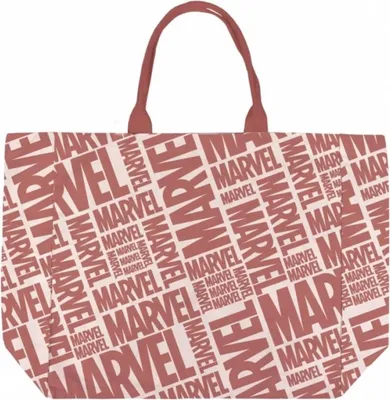 Image de Marvel - Sac fourre-tout, logo, coton CD475 (taille unique) (rouge/blanc)