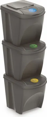 Obrázok produktu pre 3.03 Sortibox - Sada 3 košov po 25 litrov > kamenná sivá