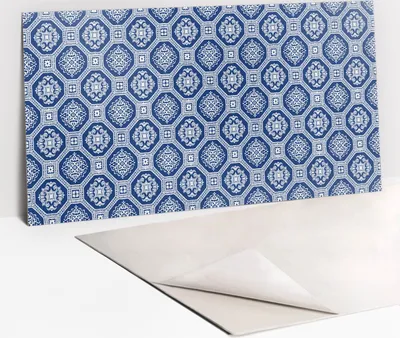 Produktbild von Blaue Portugiesische Fliese – PVC Wandpaneele – Selbstklebende Wandfliesen – Dekopaneele selbstklebend – Vinyl Wandverkleidung – Wanddeko selbstklebend – 100x50 cm