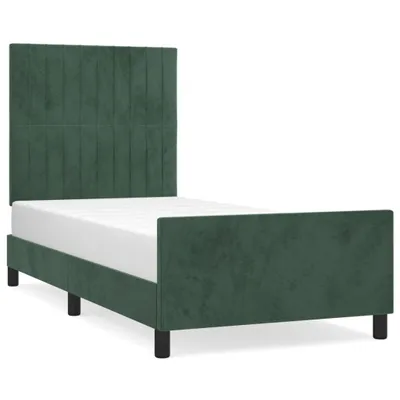 Produktbild von Bettgestell ohne Matratze Dunkelgrün 90x190 cm Samt