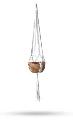 Obrázek produktu pro Macramé závěsný květináč, klasický design, přírodní barva, velká velikost