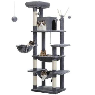 Produktbild von PAWZ Road Kratzbaum Katzenbaum 175cm groß für große Katzen grau