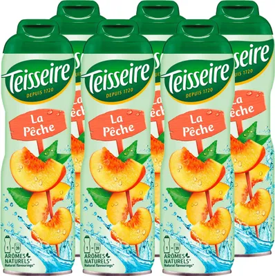 Produktbild von Teisseire Getränke-Sirup Peach/Pfirsich 600ml - Intensiv im Geschmack (6er Pack)