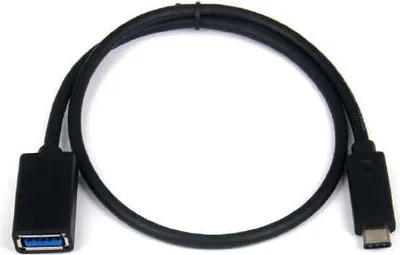 Produktbild von System-S USB 3.1 Typ C Male zu USB 3.0 Typ A oder USB 2.0 Female Datenkabel Ladekabel Kabel Verlängerung 50 cm