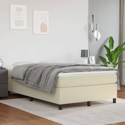 Immagine prodotto di Letto boxspring The Living Store con materasso color crema 120x200 cm in ecopelle