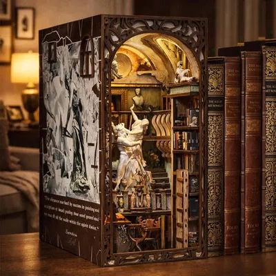 Image de Maison miniature Book Nook - Trésors de l'Italie Ensoleillée - Puzzle 3D - 436 pièces - Maison miniature avec LED