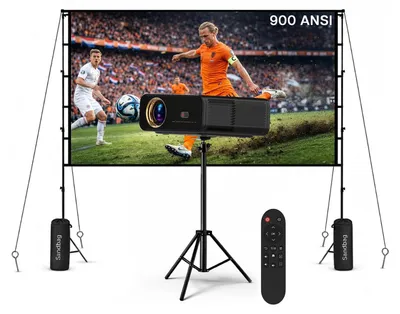 Obrázok produktu pre LED projektor – 900 ANSI lúmenov – natívne rozlíšenie 1080P – Wi-Fi a Bluetooth – pre domáce kino