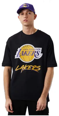 Produktbild von New Era NBA Los Angeles Lakers Script Mesh Tee 60284737, t-shirts, Herren, Schwarz, Größe: XL