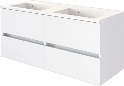 Produktbild von Waschtisch Badschrank Waschplatz Badezimmerschrank Handwaschplatz Bad "Baabe I" Weiß/Weiß-Matt 120 cm
