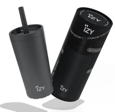 Produktbild von IZY Tumbler Thermobecher, doppelwandig, auslaufsicher, Edelstahl, 500ml, 19,5cm, Schwarz