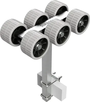 Obrázek produktu pro 6-násobné Válečky spuštění vozíku lodní přívěs pneumatiky EVA SUPROD RKSRLB-6-EVA, Ø 120 mm, šedá/černá
