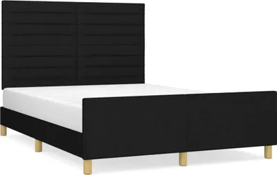 Produktbild von vidaXL Bettgestell ohne Matratze Schwarz 140x190 cm Stoff