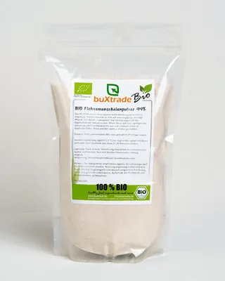 Produktbild von 10 kg Bio Flohsamenschalenpulver 99% | Pulver | Flohsamenschalen | buxtrade