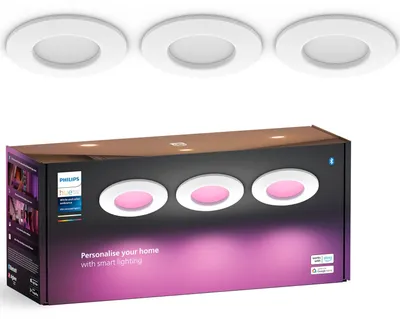 Produktbild von Philips Hue White & Color Ambiance Slim Recessed 90mm 3er Weiß