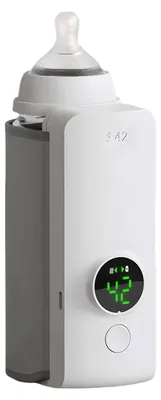 Image de Chauffe-biberon portable Zimilo pour bébé, sans fil, rechargeable, température réglable de 30 à 55 °C, port USB Type-C, fonction de maintien au chaud