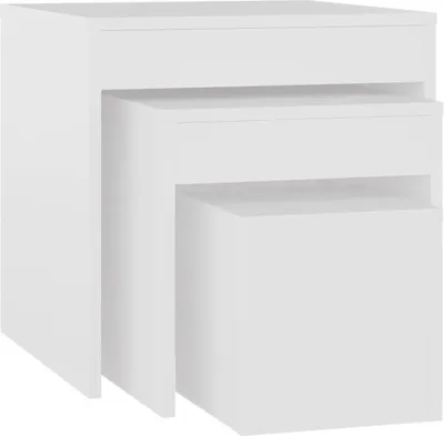Immagine prodotto di vidaXL Set di 3 tavoli, materiale bianco a base di legno
