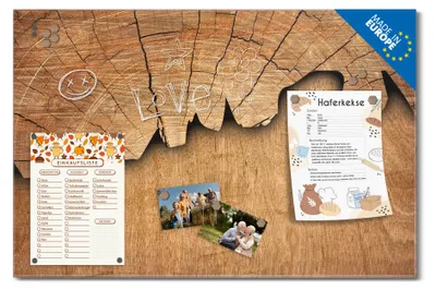 Produktbild von banjado Magnettafel aus Glas, beschreibbar, 75x50cm groß, ESG Sicherheitsglas mit Motiv Holz [MTGQ2 10447]