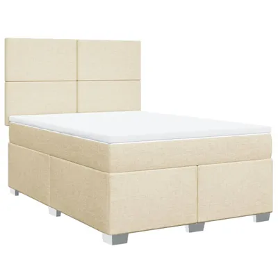 Produktbild von Boxspringbett mit Matratze Creme 140x200 cm Stoff
