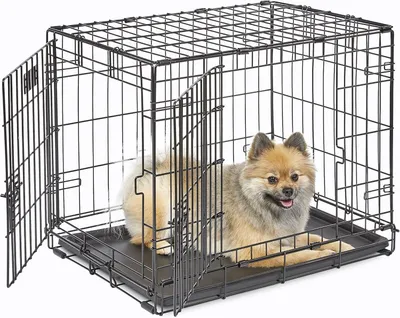 Produktbild von Hundebox – Sichere Ruhezone – Mit doppelter Tür – 61 cm – Schwarz