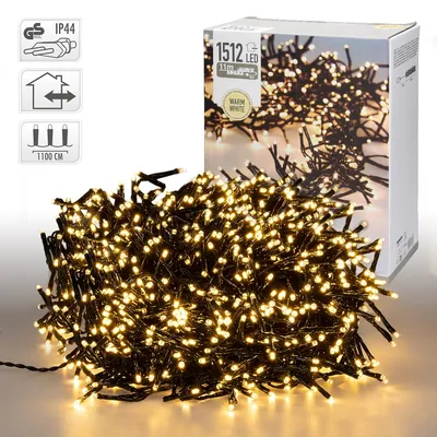 Image de Nampook Lumières de Noël - 11 mètres - Microcluster - 1512LED - Pour l'intérieur ET l'extérieur