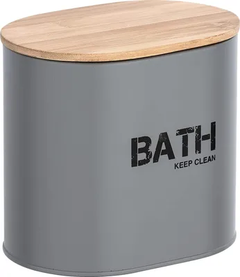 Produktbild von Aufbewahrungsbox Organizer Badkorb Bambus Deckel Organisierbox Grau Wenko