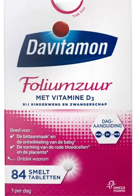 Produktbild von Davitamon Folsäure Vitamin D (84 Tabletten)