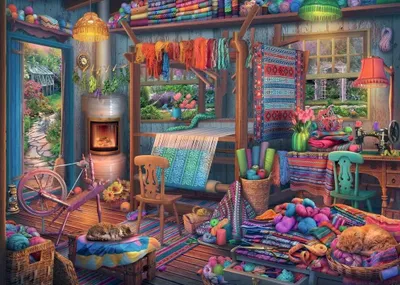 Produktbild von RAVENSBURGER Puzzle Tkalcovská dílna 1000 dílků