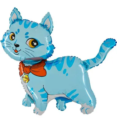 Produktbild von Ballonim® Katze blau ca. 80cm Luftballons Folienballon Party Dekoration Geburtstag