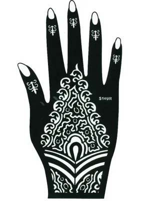 Produktbild von Henna Tattoo Schablone für die Rechte Hand