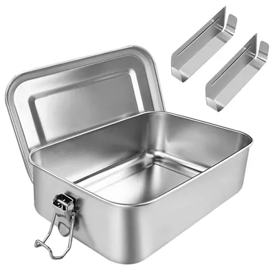 Edelstahl Lunchbox 850 ml, auslaufsicher, 3 Fächer, spülmaschinengeeignet