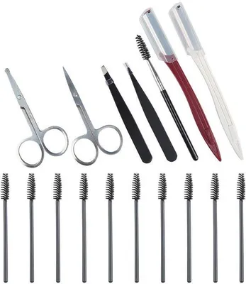 Imagen del producto de Kit de cuidado de las cejas con tijeras y pinzas de acero inoxidable