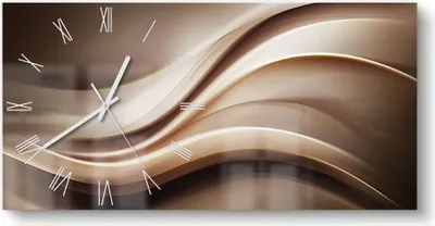 Produktbild von DEQORI Glasuhr 60x30 cm Römisch 'Edelmetallschwingung' Wanduhr Glas Uhr Design leise