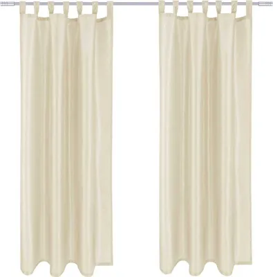 Produktbild von Gardine Alessia im 2er Pack blickdicht mit Schlaufen, Maße: 140x175cm, Farbe: Beige