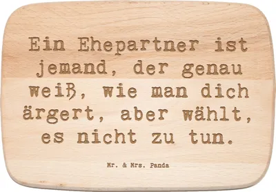 Produktbild von Mr. & Mrs. Panda Holzschneidebrett Spruch Ehepartner Liebe - Transparent - Geschenk, Frühstücksbrett, Frühstücksbrettchen, Holzbrett, küchenholzbrett, massivholzbrett