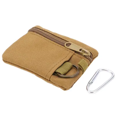 Zdjęcie produktu dla Mini organizer na karty, outdoorowy portfel EDC Molle Pouch, mini przenośne etui na klucze, torebka EDC, portmonetka z karabińczykiem, hautfarben