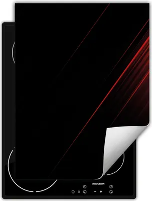 Produktbild von DarHaus Herdabdeckplatte Einteilig Küche Abdeckplatte für Glaskeramikfeld Abdeckung Induktionskochfeld Aufrollbare Matte 40x52 cm, schwarz - rot