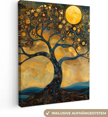 Produktbild von MuchoWow© Leinwand Bilder 60x80 cm - Design: Lebensbaum, moderne Wanddeko für Wohnzimmer & andere Zimmer