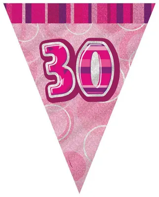 Produktbild von 30. Geburtstag | Wimpelkette pink