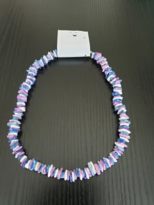 Produktbild von Fu001-4 blau-flieder-weiß Damen Halskette Halsschmuck