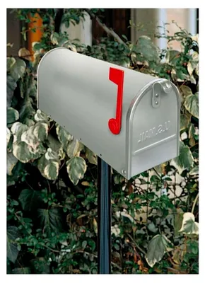 Produktbild von Amerikanischer Briefkasten aus verzinktem Blech im Zeitschriftenformat mit Fahne (SILBER)