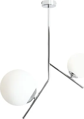 Produktbild von Deckenleuchte Metall Glas Chrom Weiß E14 Kugelschirm Modern Deckenlampe