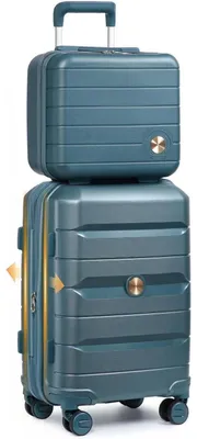 Produktbild von Hartschalen Koffer Trolley Erweiterbar Kabinen Handgepäck 55cm Blau PP mit TSA Schloss